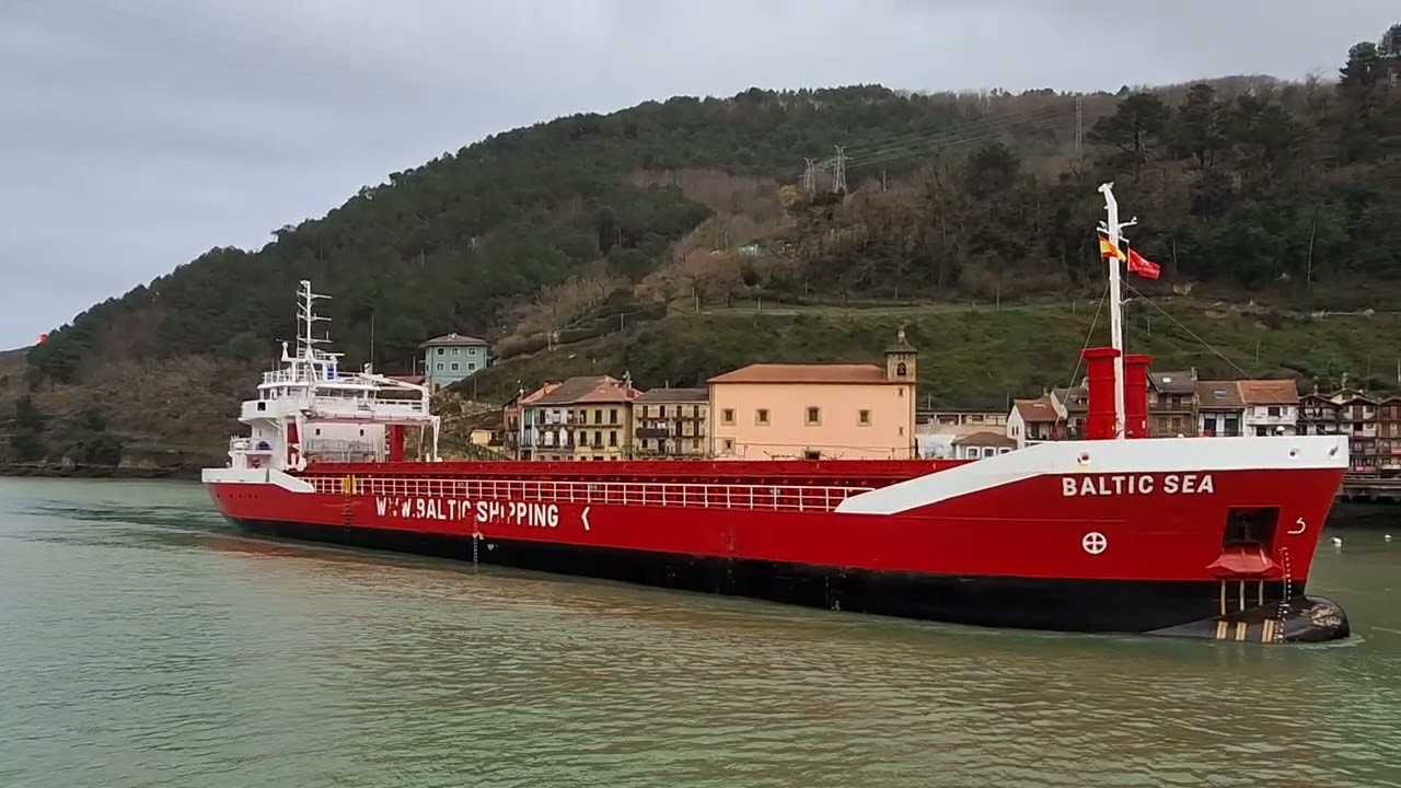 BALTIC SEA Cargo Ship Entering the Bay. Shipspotting in Pasajes, Spain