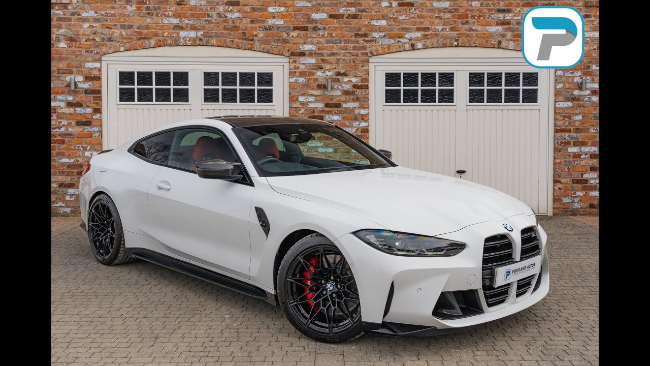 2021/71 BMW M4 COMPETITION XDRIVE IN ALPINE WHITE WITH FIONA RED/BLACK BMW INDIVIDUAL MERINO LEATHER
