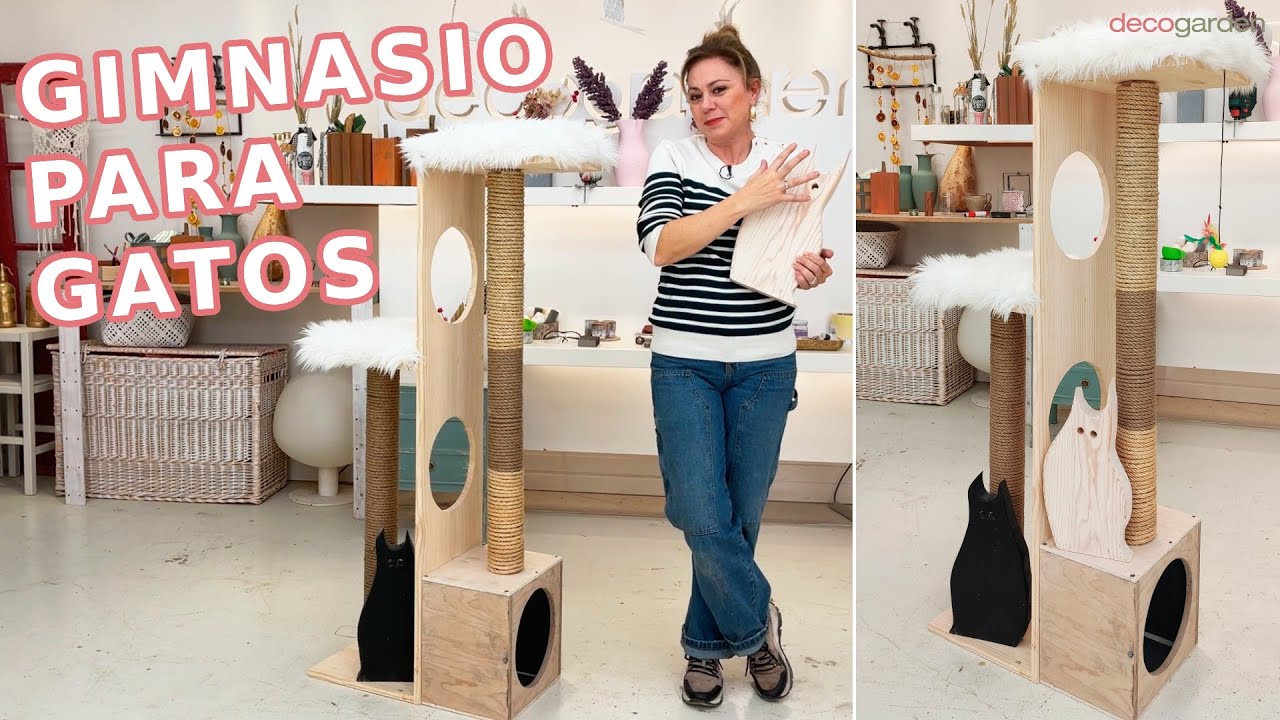 GIMNASIO para GATOS ¡con rascador! // Decogarden