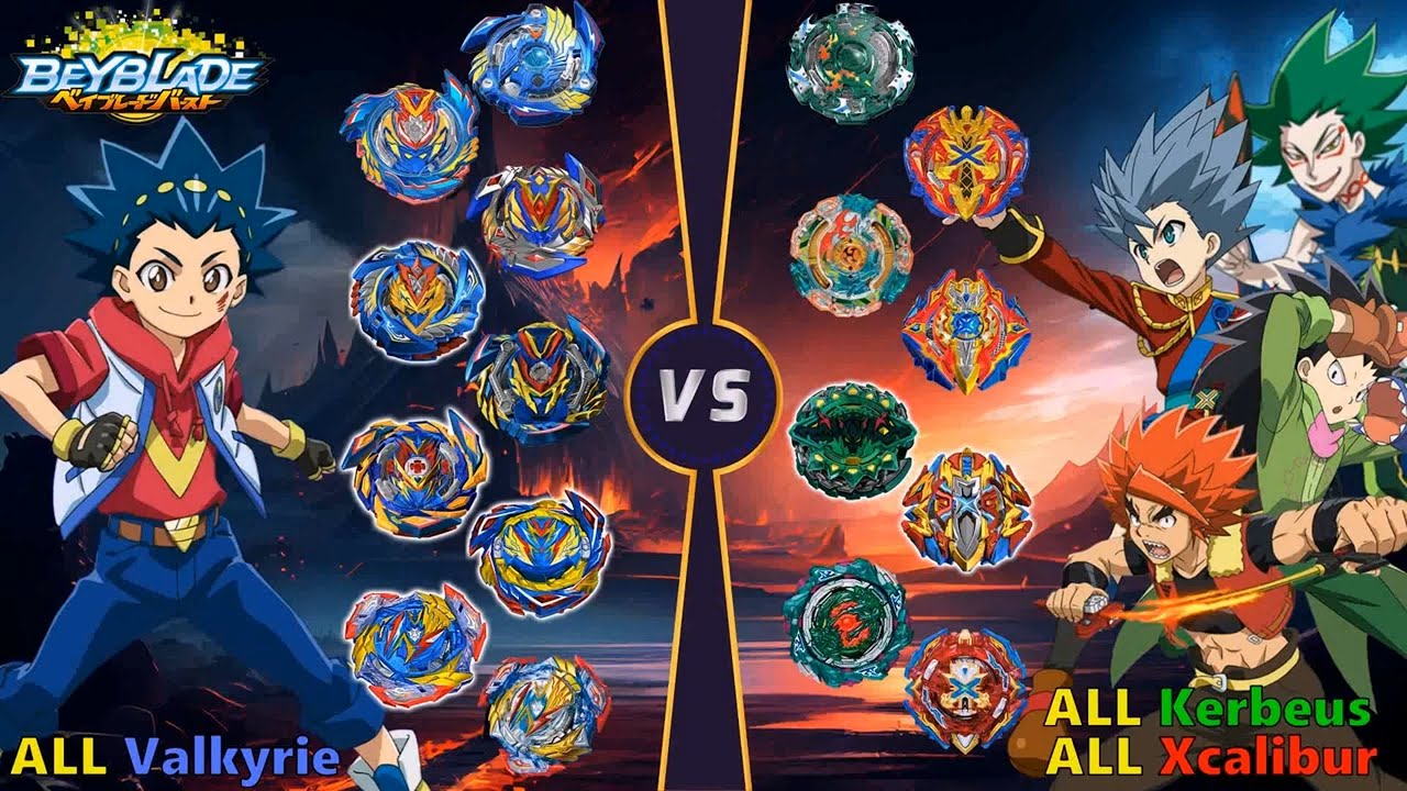 【ALL Valkyrie VS ALL Xcalibur & Kerbeus】 Beyblade Burst  Relay Battle ベイブレードバースト베이블레이드 버스트