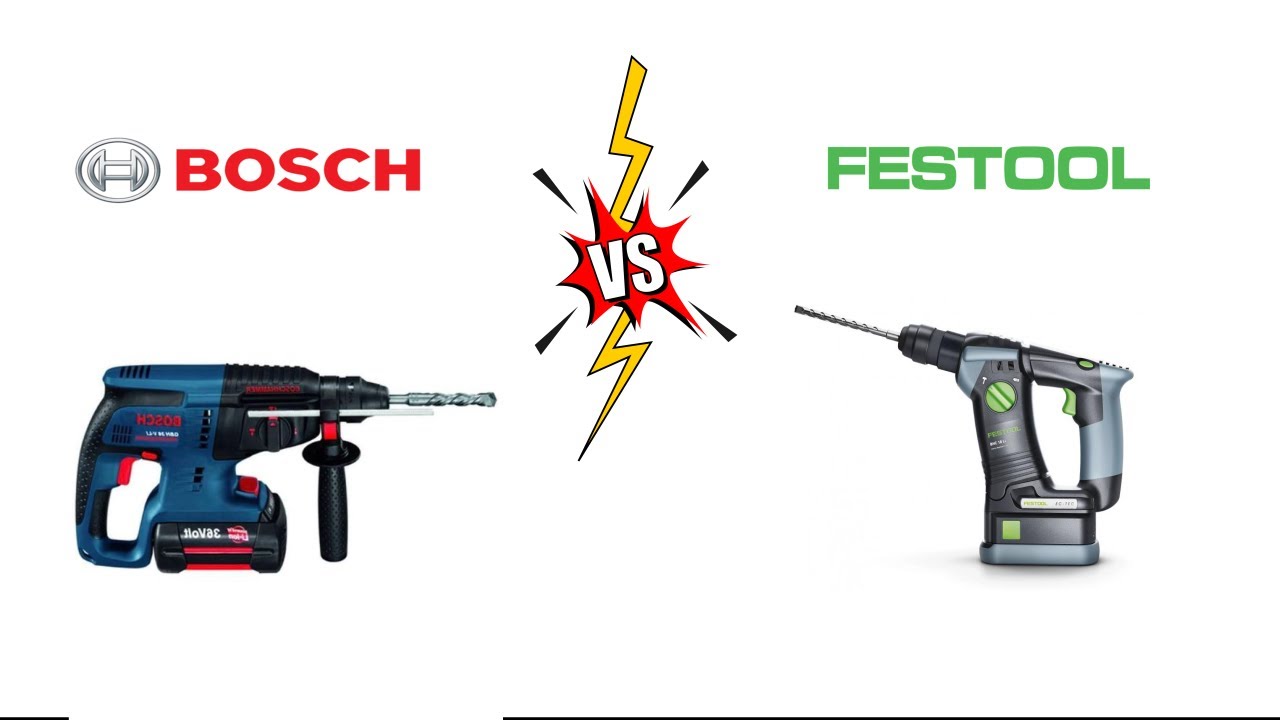 Porównanie wiertarek udarowych akumulatorowych Bosch GBH 36 V Li vs Festool BHC 18