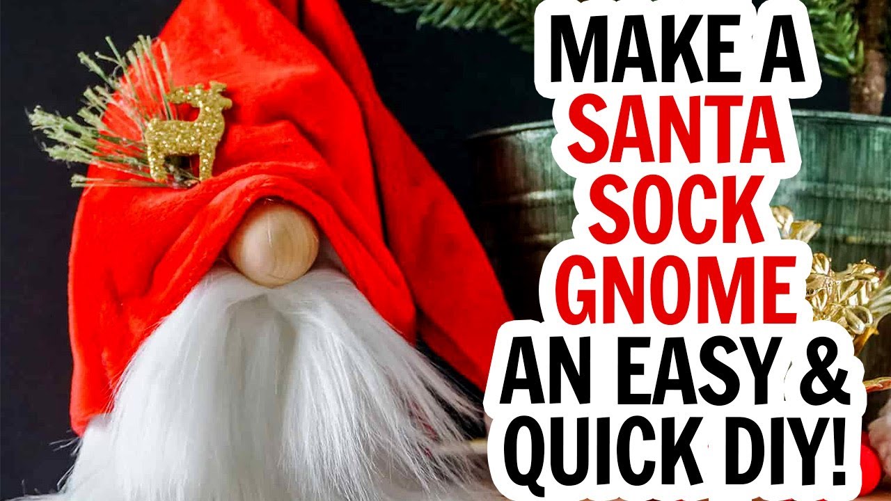 DIY Christmas Gnome / DIY Gnome / Santa Gnome / Free Gnome Pattern / 5 Minute Gnome / Gnome Beard