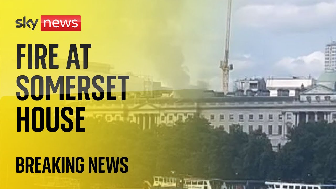 Watch live: 100 firefighters tackle blaze at Somerset House in central London