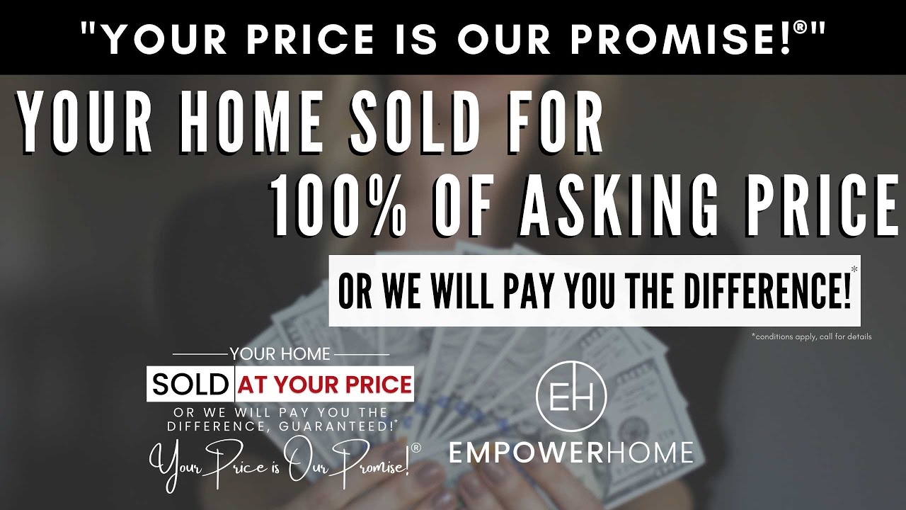 Your Price is Our Promise-Your Home Sold for 100% of Asking Price or We Will Pay You the Difference!