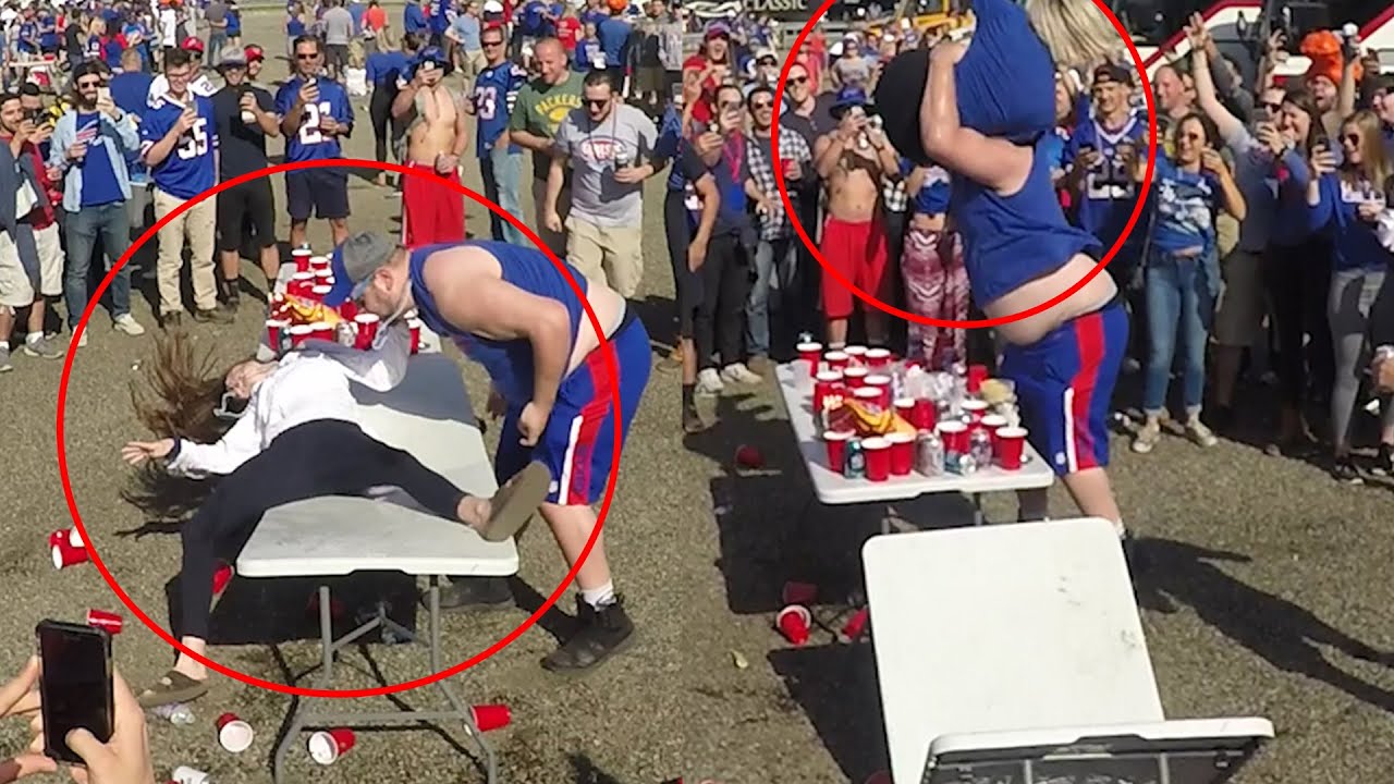 Girls get SLAMMED through tables!! Bills Mafia | Buffalo Bills