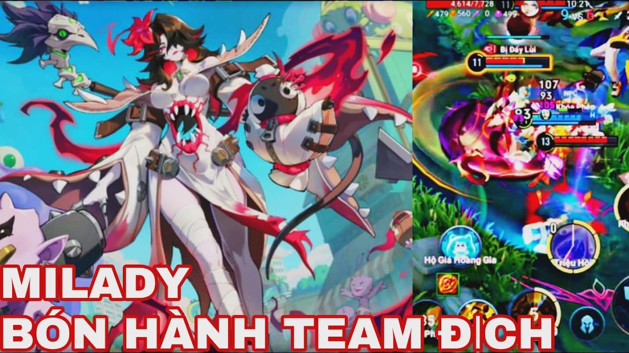 ( HONOR OF KINGS ) Bà Hoàng Milady Lối Chơi Mất Dạy Khiến Team Địch Bị Ép Lane Đến Không Thở Nổi