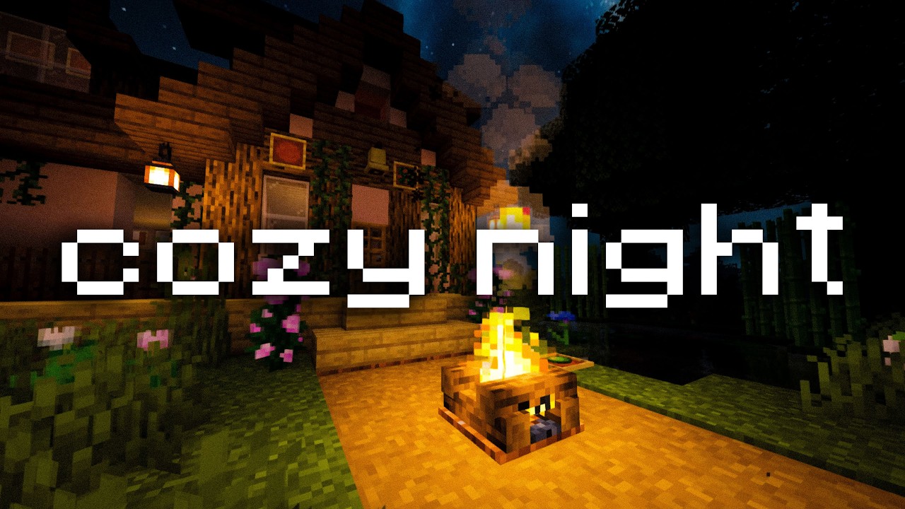 finally, somewhere safe... minecraft music & peaceful night ambience