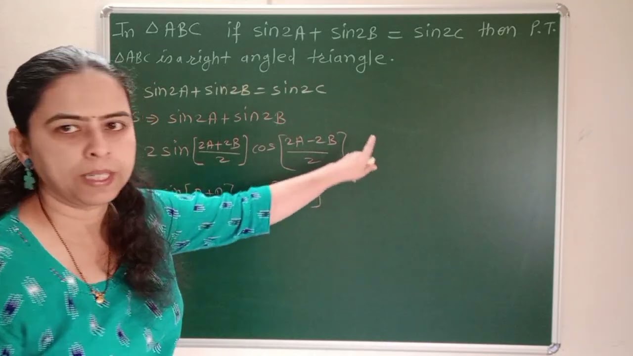 In 🔺(ABC) if sin2A + sin2B = sin2C then P. T. 🔺(ABC) is right angled triangle.#trigonometry #maths 