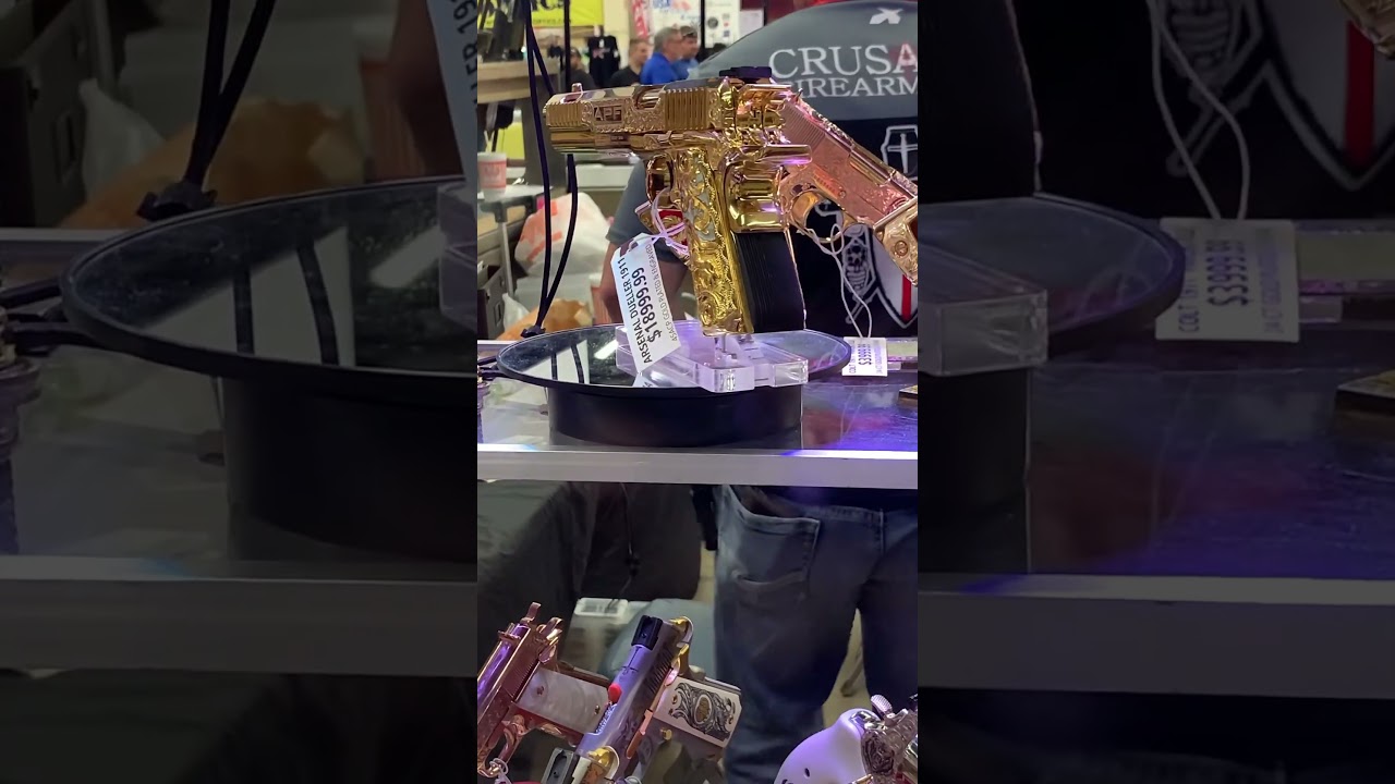 $19k GOLD DOUBLE BARREL 1911 #TexasGunShow2024 #Choppagang 🔥