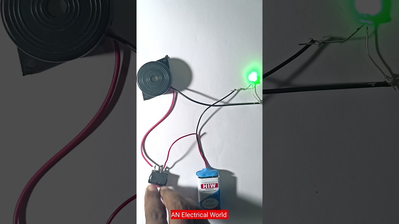 Buzzer | Switch | Battery | Green LED | Battery | Project ✅