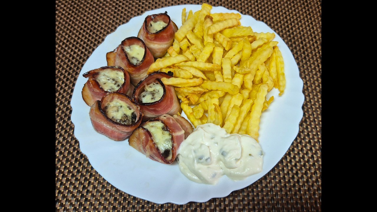 Plněné žampiony v anglické slanině