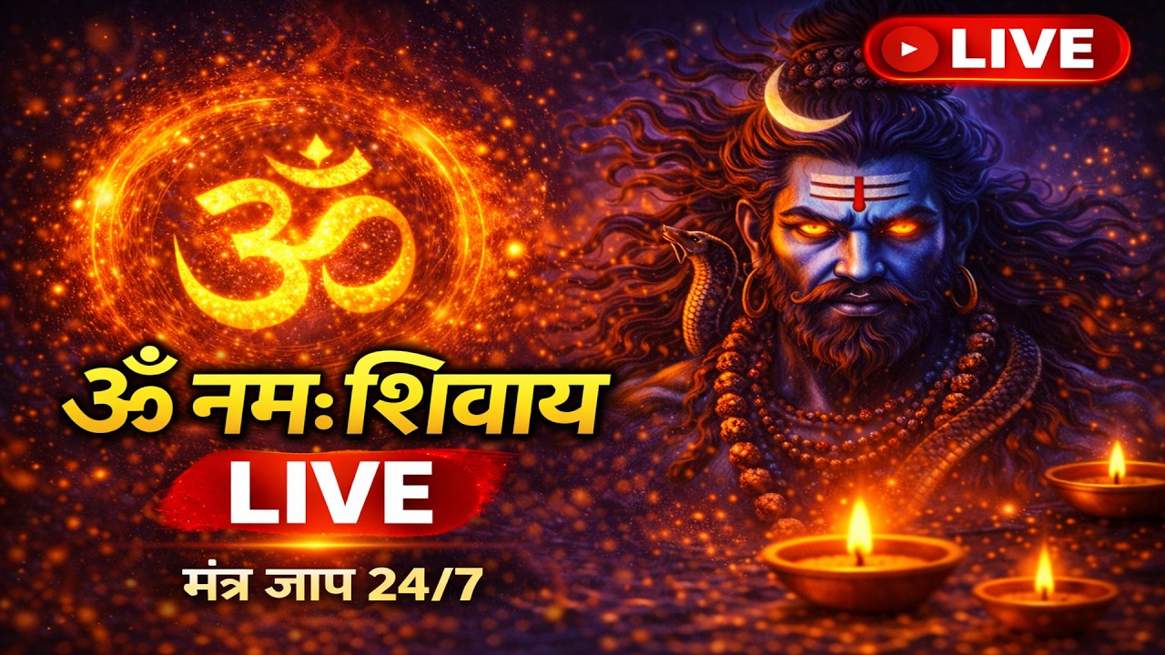 LIVE ॐ नमः शिवाय मंत्र जाप 24/7 | नकारात्मक ऊर्जा नाश एवं दिव्य शांति प्राप्त करें