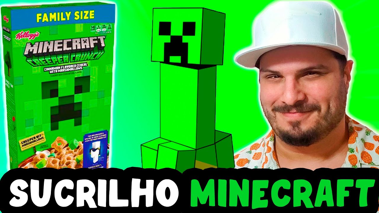 PROVANDO SUCRILHOS DO MINECRAFT - SABOR CANELA COM MARSHMALLOW