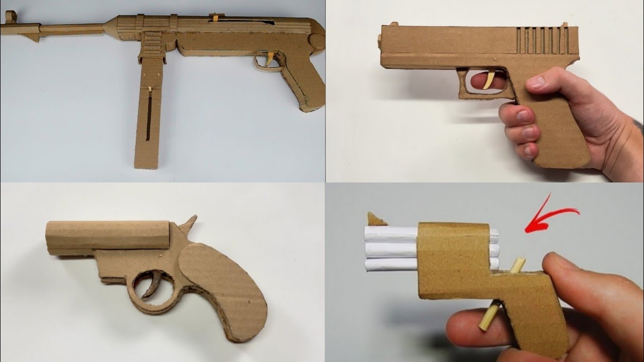 4 INCRÍVEIS ARMAS DE PAPELÃO QUE VOCÊ PODE FAZER EM CASA