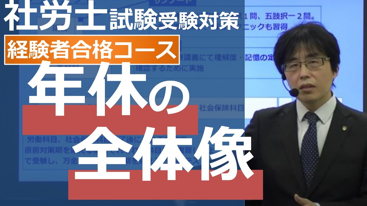 【2026年経験者合格コース】年次有給休暇の全体像【体験講義】