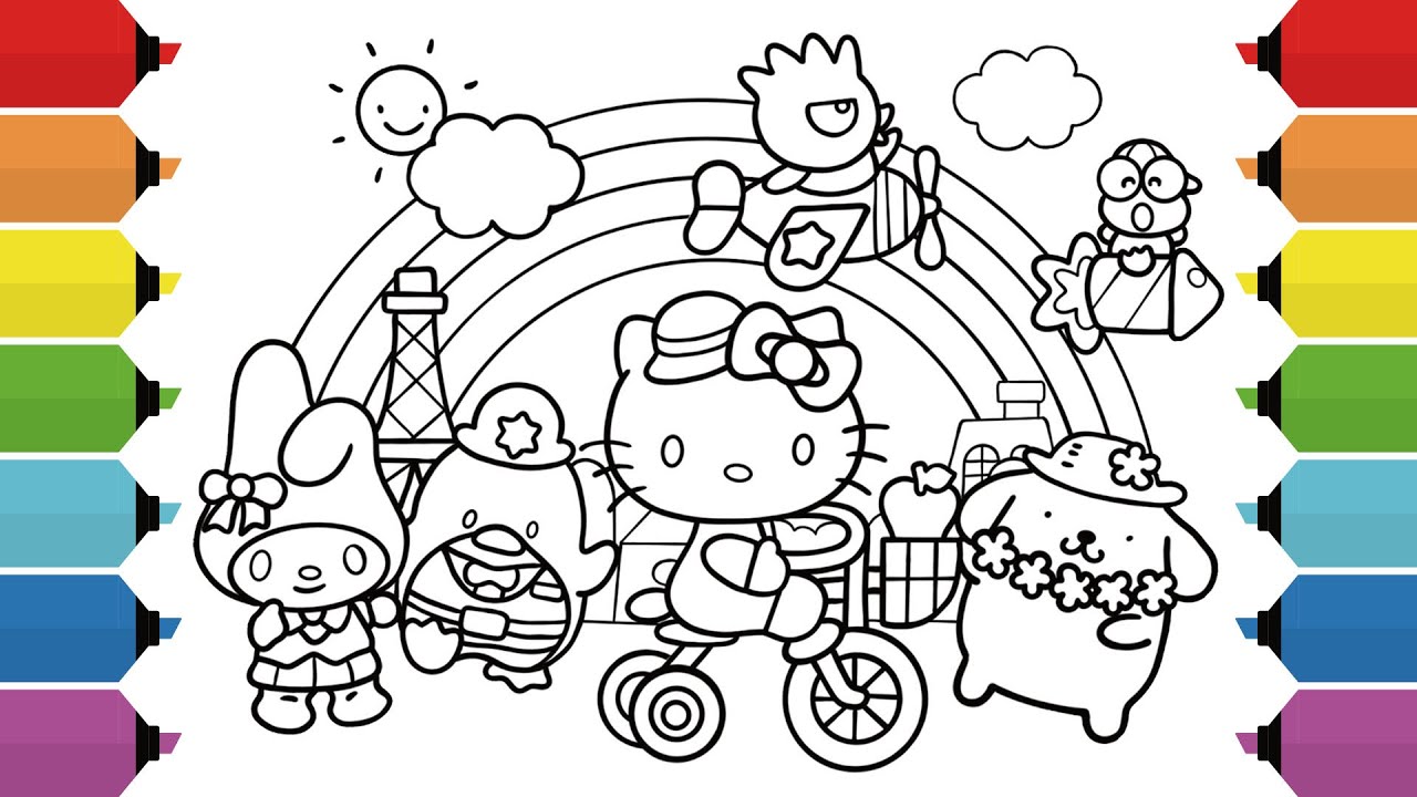 Sanrio Characters Coloring Pages | Hello Kitty, My Melody, Pompompurin, Badtz-maru, Keroppi