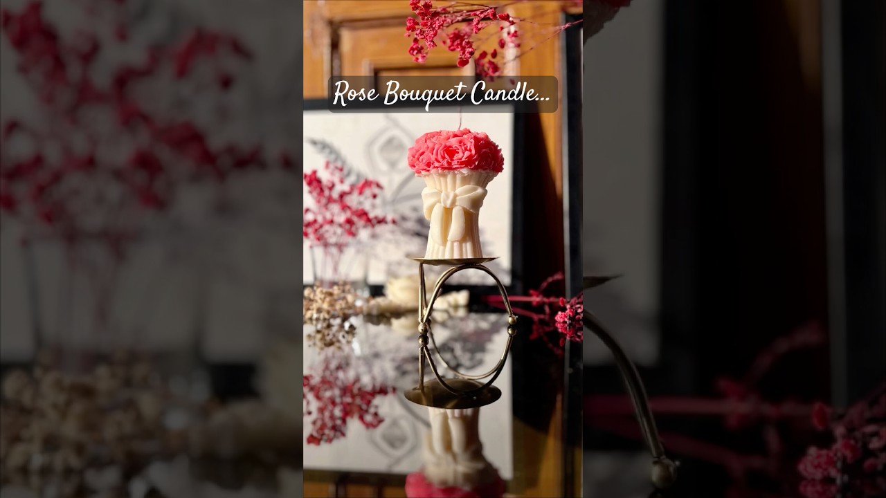&ldquo;Wait for the reveal&hellip; 😍🌹 | Rose Bouquet Candle&rdquo; #aestheticcandles #luxurycandles #giftideas