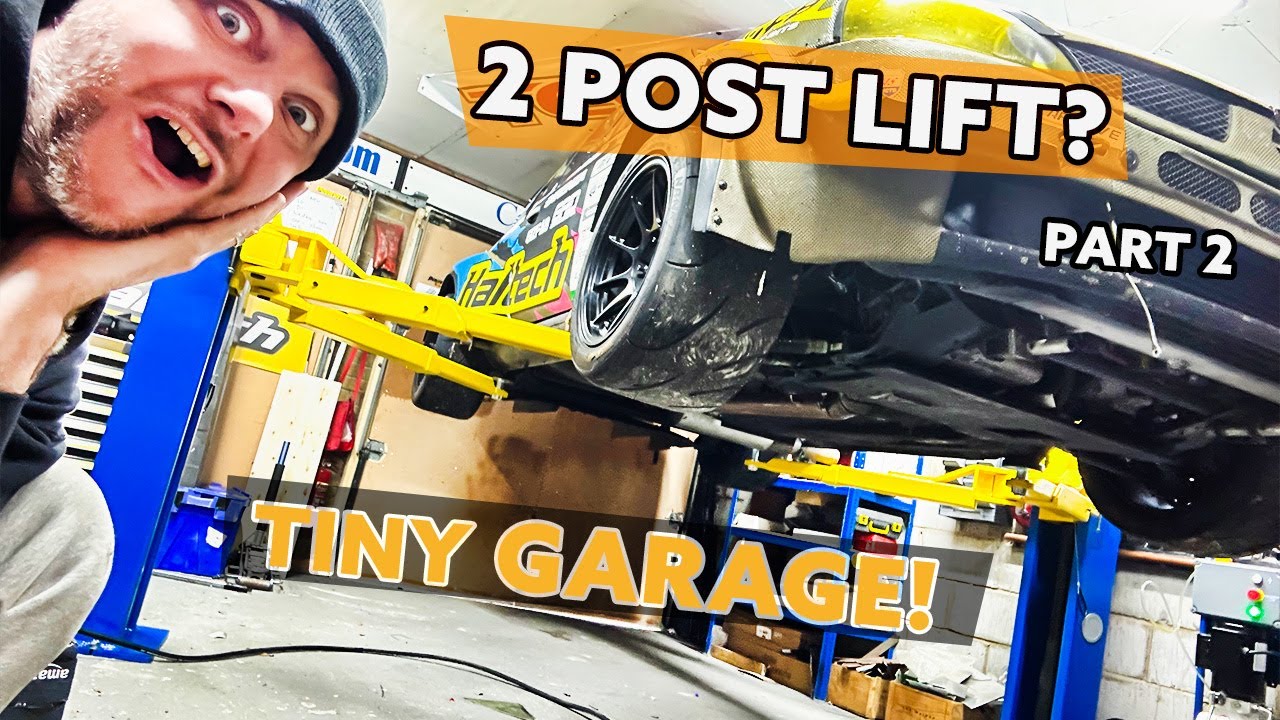 How-To fit, 2 post lift in a small garage!  @Equipment4Garages  low height 2 post lift. p.2
