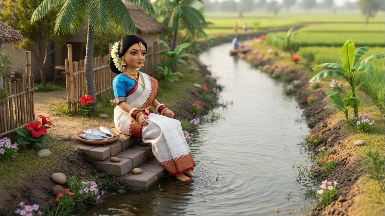 Miniature Doll Village Sarso Ilish Mach Cooking ASMR | Tiny Bengali Kitchen Hilsa Fish