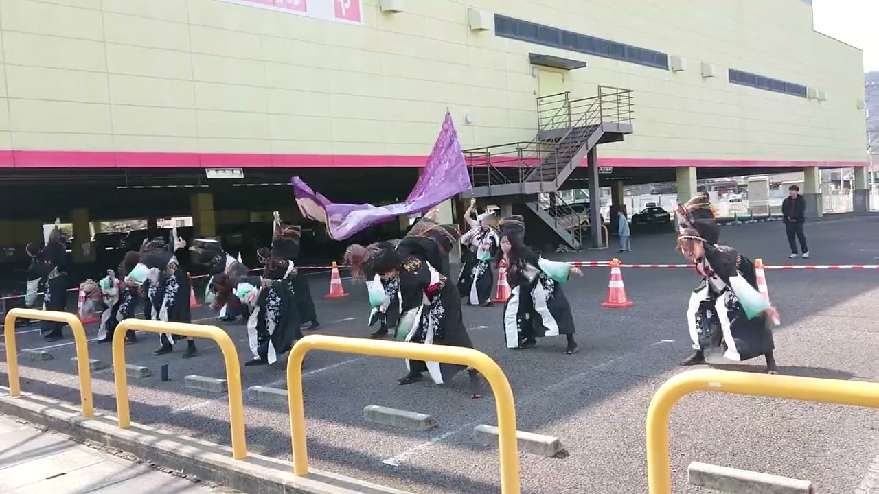 香川大学よさこい連”風華”「奏桜」④　かがわマラソン2026　かがわ盛り上げ隊 ヤマダデンキ高松鶴市店2026-03-15
