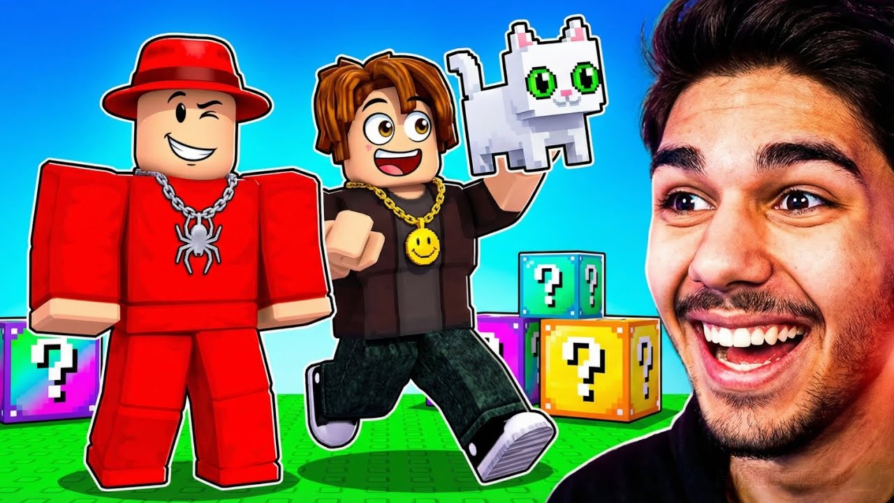 سرقت شخصيات نادره، بماب بلوكات الحظ.| Break a Lucky Block 