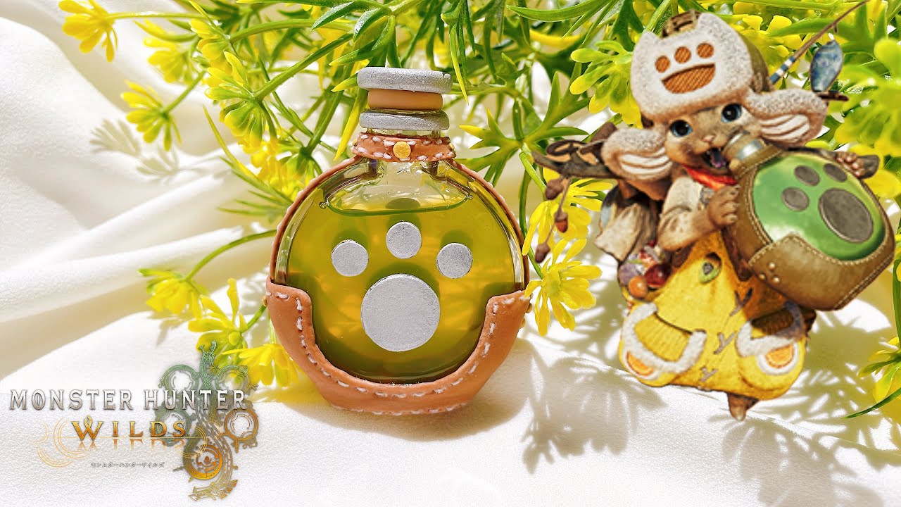 【100均DIY】【レジン×樹脂粘土】アイルーの回復薬つくってみた【ワイルズ】｜I tried to make Palico's recovery medicine.