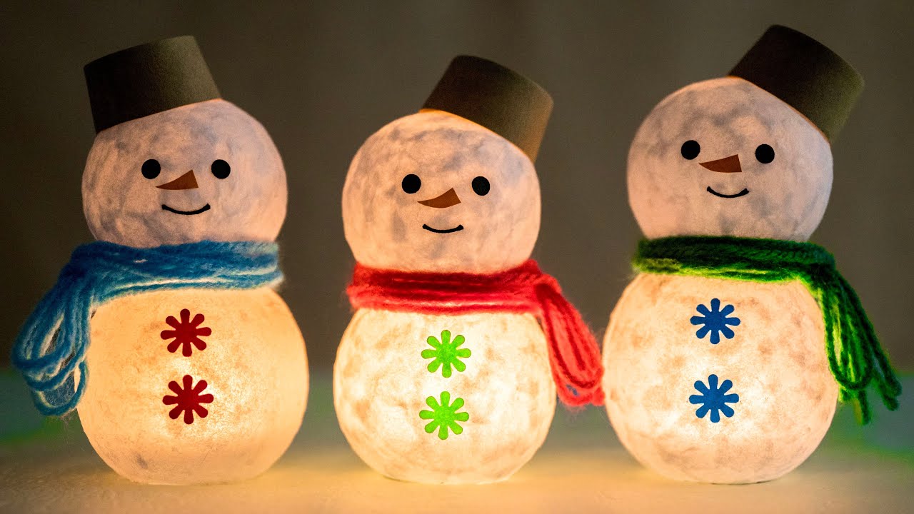 雪だるまランプシェードの作り方⛄️snowman