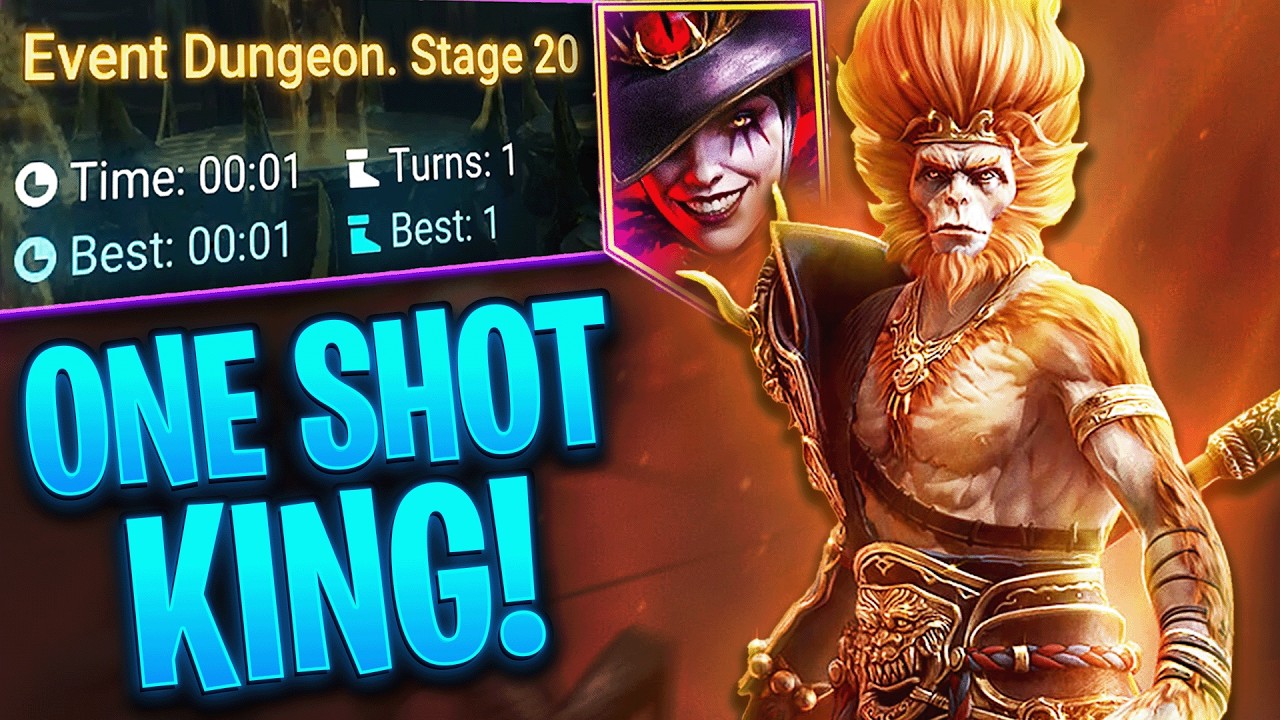 SUN WUKONG DESTROYS STAGE 20! ONE-SHOT The NEW Event Dungeon! | Raid Shadow Legends Guide