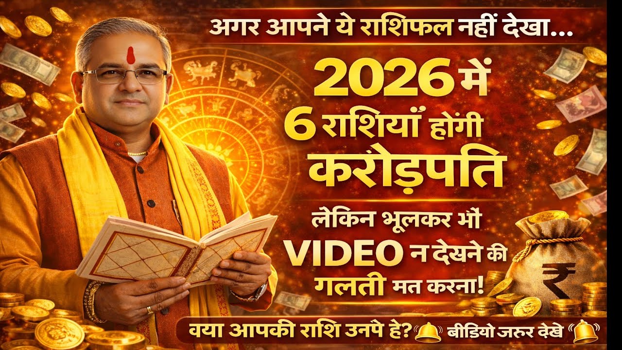 2026 में 6 राशियाँ बनेंगी करोड़पति | 1 जनवरी से बदलेगा भाग्य | बड़ा धन योग राशिफल