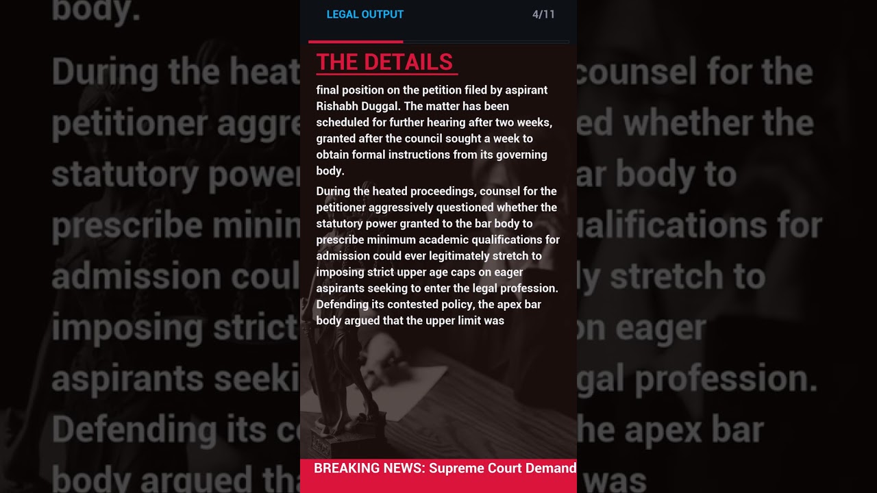 Supreme Court Demands BCI Stance On Law Course Age Limits #shorts