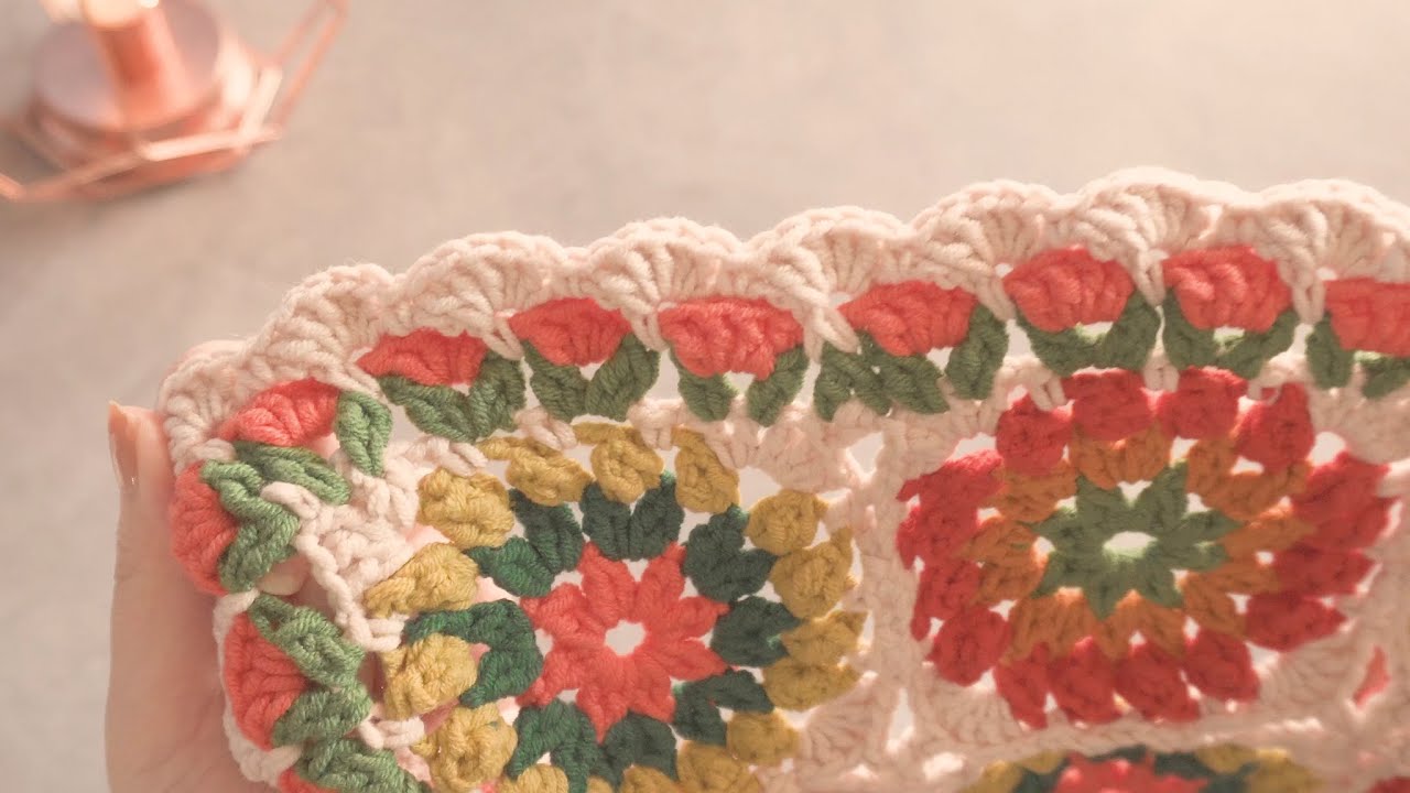[코바늘] 모티브와 블랭킷의 가장자리/ motif blanket edge