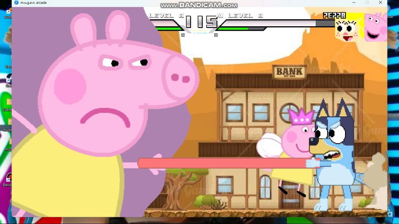 MUGEN Rrquested-    Peppa Pig & Hanazuki vs Bluey & Abby Archer