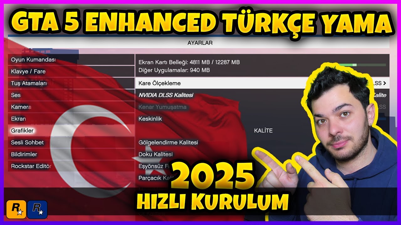 GTA5 ENHANCED TÜRKÇE YAMA NASIL YAPILIR ?  GTA V TÜRKÇE YAMA YÜKLEME REHBERİ OTOMATİK KURULUM  2025