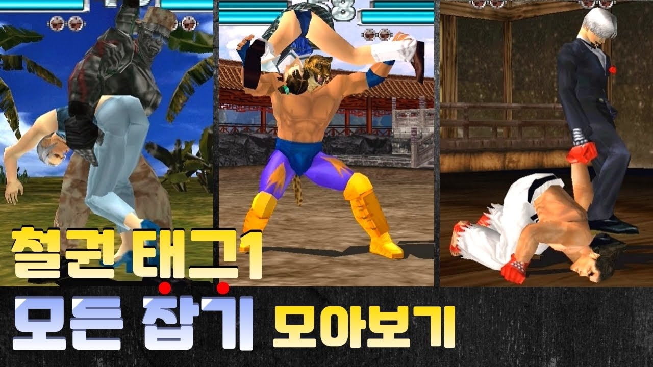 철권태그1에 존재하는 모든 정면, 측면, 후면, 특수 잡기 한번에 보기