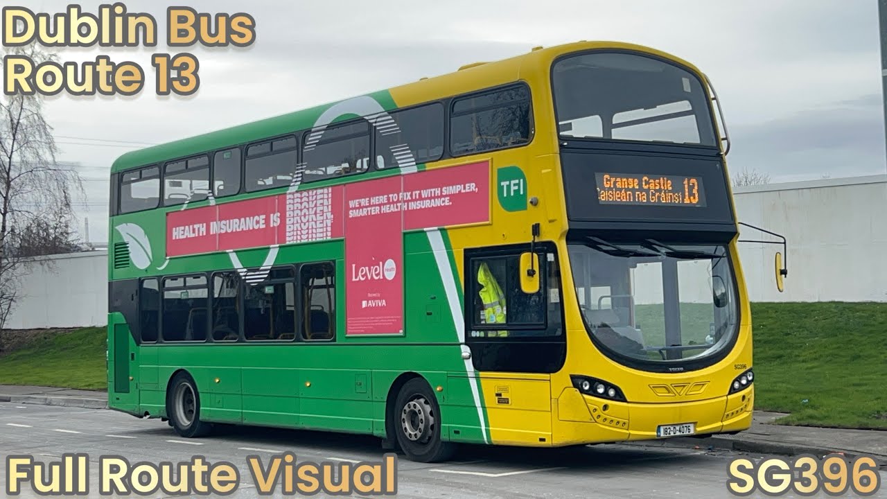 Dublin Bus | Route 13 - Full Route Visual | Mountjoy Square to Grange Castle | SG396