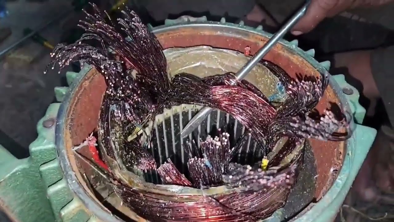 TEXMO 1O HP MONOBLOCK MOTOR REWINDING.  ##motorwinding #rewinding #motor #service ##agriculture #job