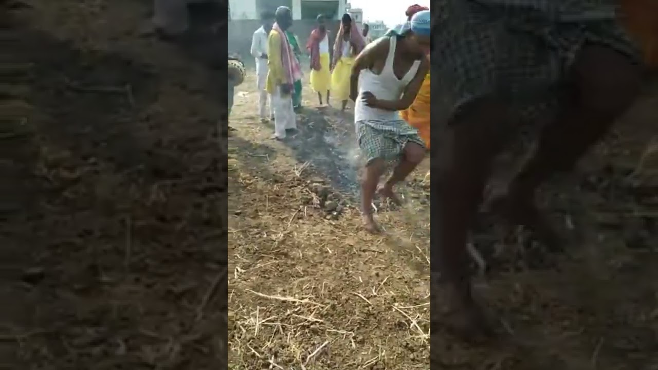 Running on fire 🔥 (Bihar Village festival rituals)