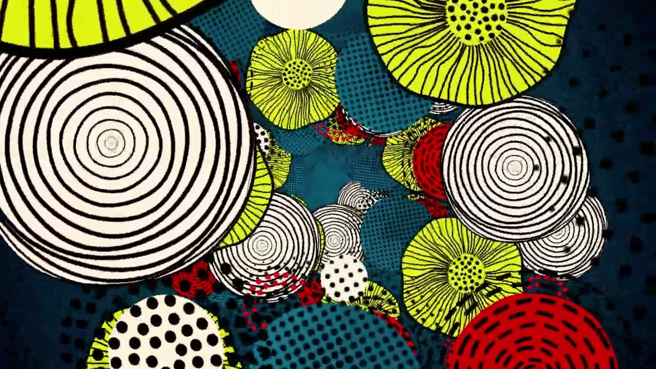 Flower Circle Illustration Background 4K VJ Loop Video | No Copyright Background Video