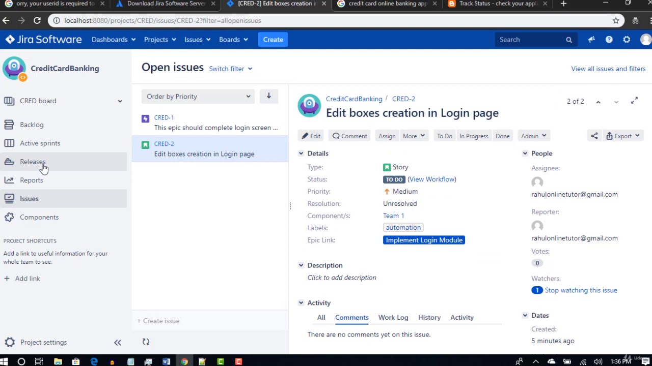 6  What are components,Release versions and  and how they are created in Jira