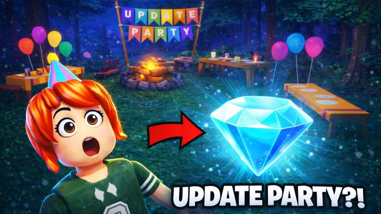 Update Party🎉99 Nights in the Forest - ROBLOX Funny moments