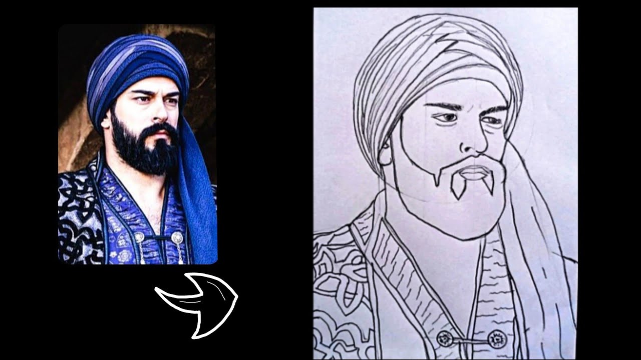 Drawing @KurulusOsmanface easy pencil sketch,face drawing@KurulusOsmanUrduatv