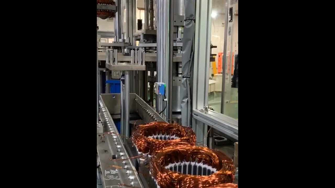 Automatic motor stator manufacturing - Coil winding and inserting machine