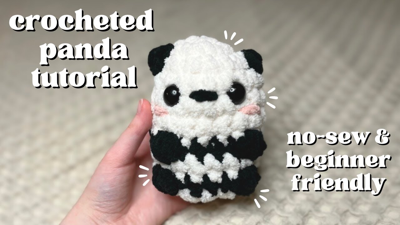 how to crochet a panda 🐼 no-sew beginner-friendly tutorial