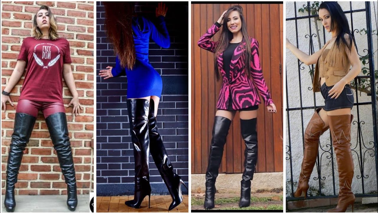 astonishing and versatile collection of leather thigh high heel boots for women's new trend #leather
