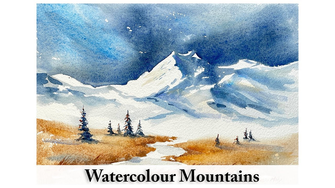 Painting a Snow-Capped Mountain in Watercolour | Alpine Landscape | Loose Expressive Watercolour