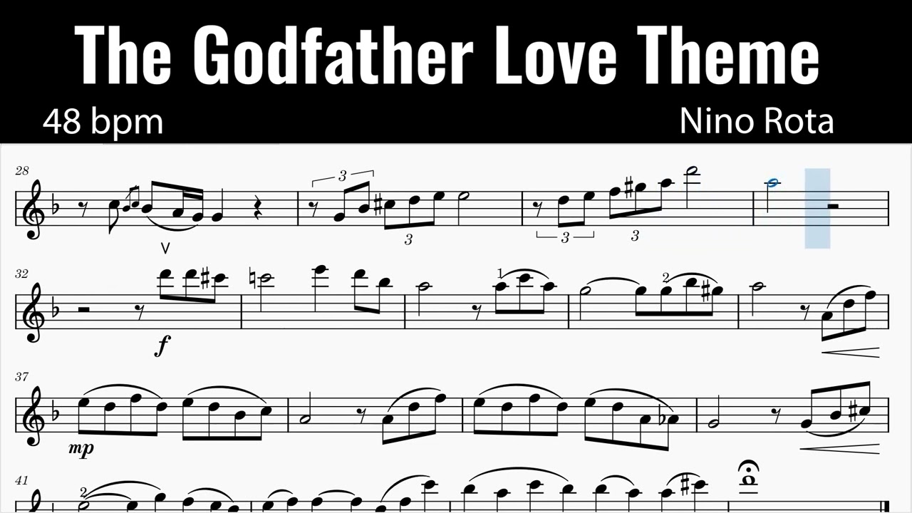 Accompaniment | Violin Sheet | The Godfather Love Theme | Nino Rota