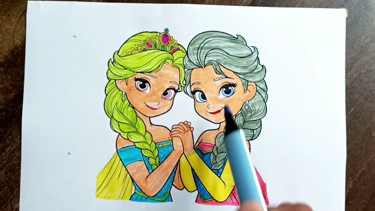 Elsa process Drawing colouring for kids and toddler / How to draw / #easydraw #alphabetsong #draw
