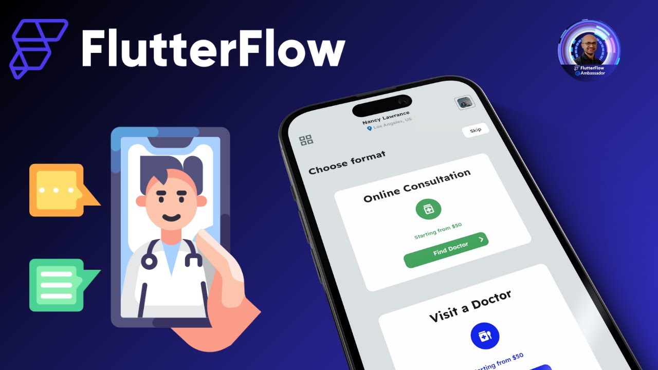 Ecran de Prise de rendez-vous médical avec FlutterFlow
