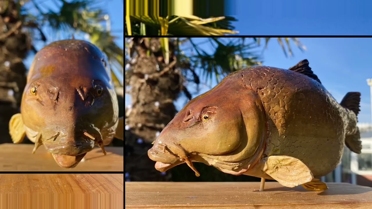 20 cm Phoenix mirror carp carving