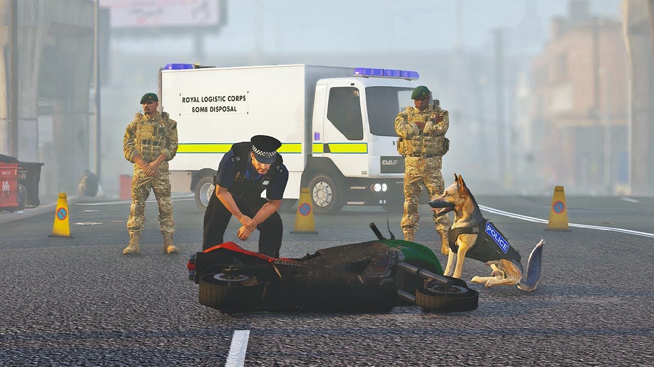 GTA 5: Police Dog Uncovers Bomb, Triggers Massive Explosion | Army Responds (LSPDFR + UK Mods)